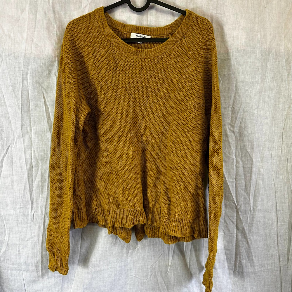 Madewell Women Yellow Cross Back Sweater Size M